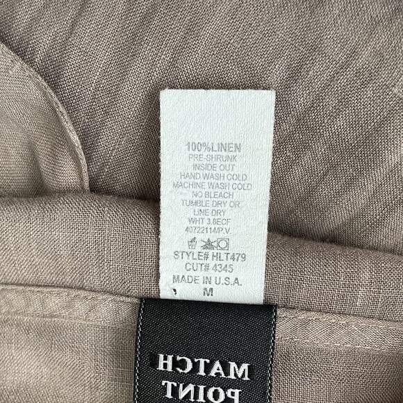 Match Point USA Tunic Top Size Medium 100% Linen Lagenlook Neutral Minimalist - Picture 6 of 8
